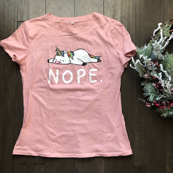 SHEIN Tops - Pink Unicorn graphic tee